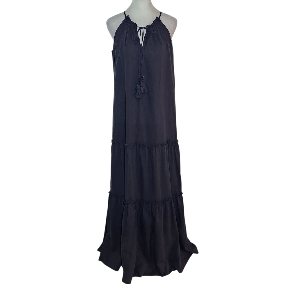 INC International Concepts Black Semi-Sheer Sleeveless Maxi Dress Size Medium